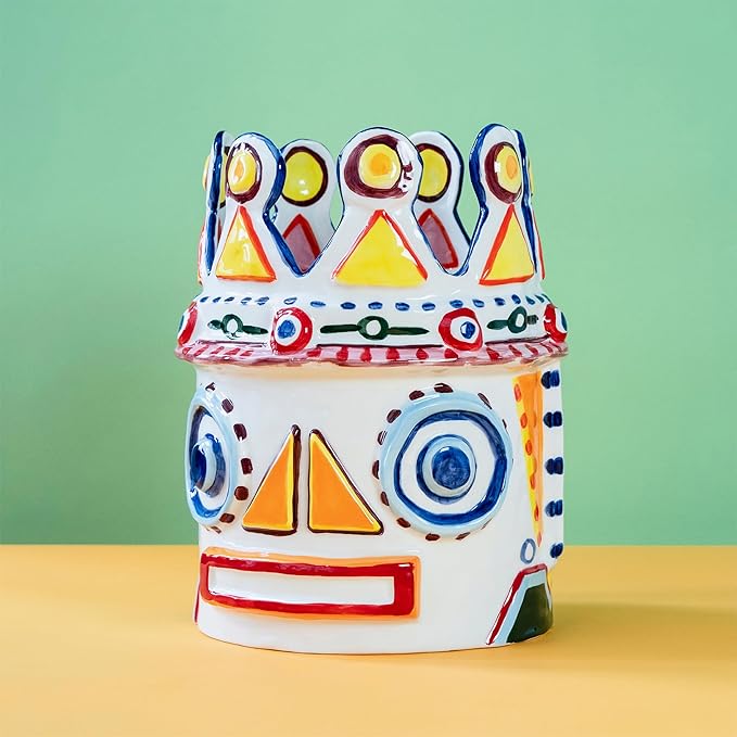 Serax Flower Vase | Sicily by Ottolenghi | Colorful Head Stoneware Home Decor Living Room for Coffee Table, Kitchen Decorations | Modern Entryway Table Decor or for Shelves | Unique Centerpiece Vases