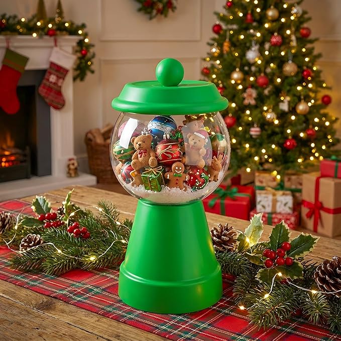Thyle 27 oz Plastic Candy Jar with Lid Ceramic Candy Jar Food Storage Container for Easter Wedding Party Centerpieces DIY Gifts Game Table Ornament Holder Treats(Green)