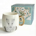 19oz Ceramic Coffee Mug with Gold-Trim Handle, Porcelain Mug for Coffee, Tea & Hot Chocolate, Hand-Painted Artisan Style, Lead-Free, Gift-Ready Box, Not Microwave Safe