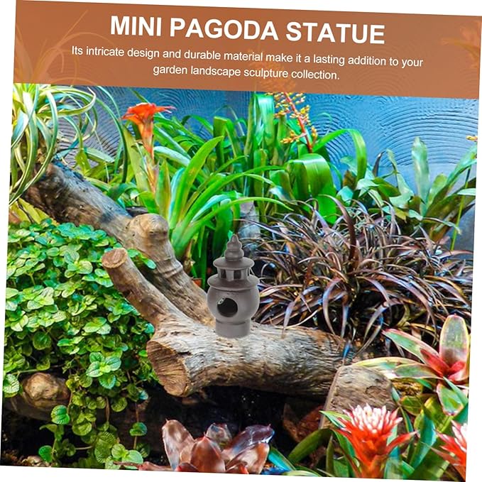 Pagoda Statue Ceramic Garden Landscape Sculpture Intricate Zen-Inspired Pavilion Figurine for Aquarium Terrarium Outdoor Decor Elegant Asian Micro Garden Ornament
