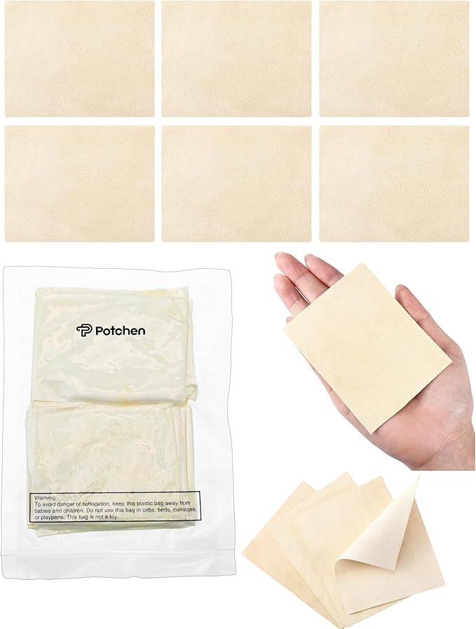 Potchen 20 Pieces Pre Cut Chamois for Smoothing Pot Rim Chamois Clay Soft Cloth Pottery Tool Kit Ceramic Pottery Tools and Supplies Ceramics Trimming Tools