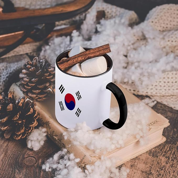 3dRose Flag of South Korea Mug, 11 oz, Black