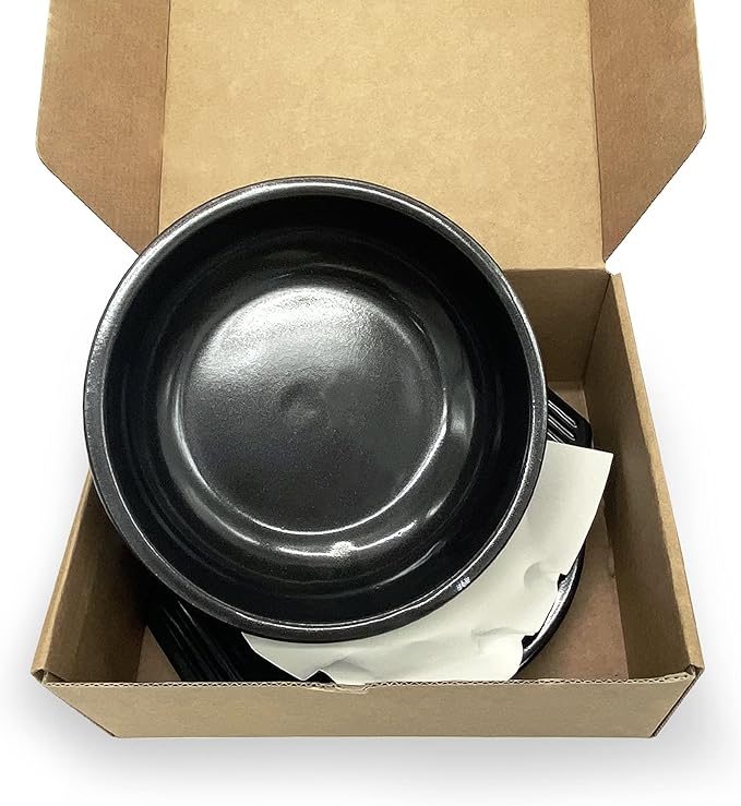 Korean Cooking Ceramic Bowls(7.6'') Dolsot with Trivet Sizzling Hot Pot for Bibimbap,Double Glazed Soup Dish Heat Resistant Stew Stone Basins