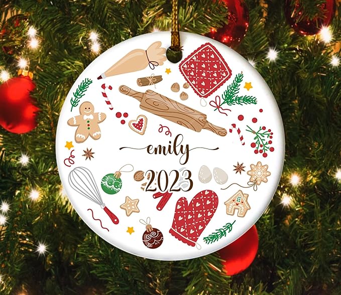 Custom Baker Christmas Ornament – Baking Mom Keepsake Holiday Decoration