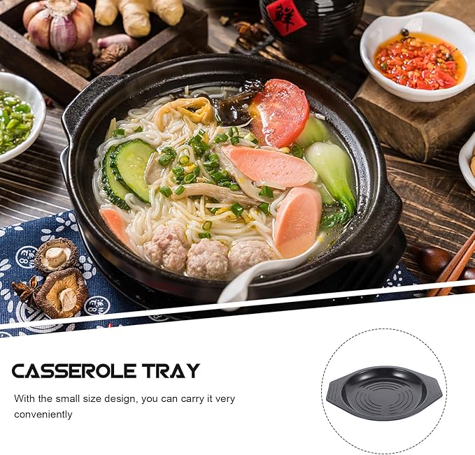 Heat-Resistant Casserole Tray Pot Mat 19.5cm Korean Stone Pot Bibimbap Heat Insulation Table Mat for Kitchen Countertop 2pcs