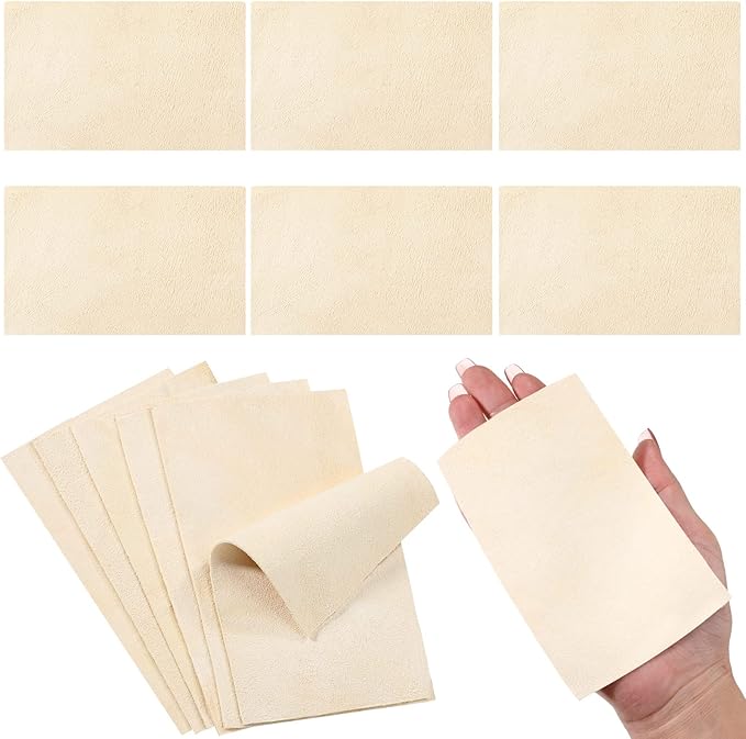 Potchen 20 Pieces Pre Cut Chamois for Smoothing Pot Rim Chamois Clay Soft Cloth Pottery Tool Kit Ceramic Pottery Tools and Supplies Ceramics Trimming Tools