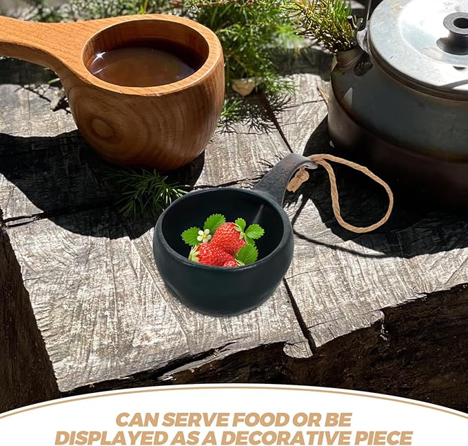 VOSAREA Retro Ceramic Ramen Soup Bowls with Handles Japanese Style Porcelain Serving Bowls for Noodles Snacks and Beverages for Outdoor Dining and Camping