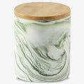 Green Food Storage Jar Strong Ceramic Storage Canisters with Airtight Seal Bamboo Lid Modern Design Seal Damp-Proof Kitchen Jar for Coffee, Tea,coffee