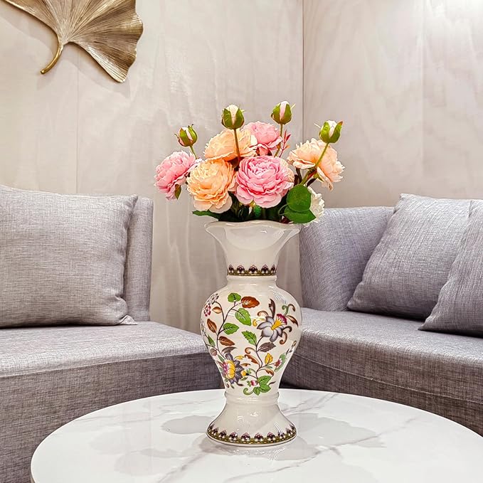 Vases for Decor,Modern Flower Vase Ceramic Rustic Farmhouse Vase,Colored Porcelain Vase,Decorative Vases for Home Decor,Living Room,Kitchen, Bedroom,Centerpieces Dining Table (30cm Colored)