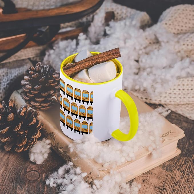 3dRose School Bus 11oz Two-Tone Yellow Mug