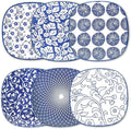 Selamica Porcelain Small Plates - 6 inch Dessert & Appetizer Plates, Microwave & Dishwasher Safe, Set of 6, Vintage Blue