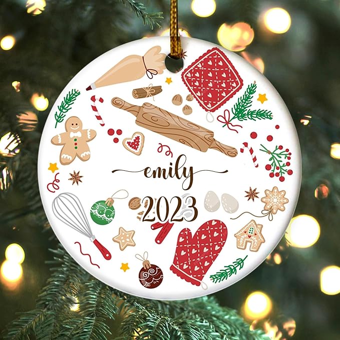Custom Baker Christmas Ornament – Baking Mom Keepsake Holiday Decoration