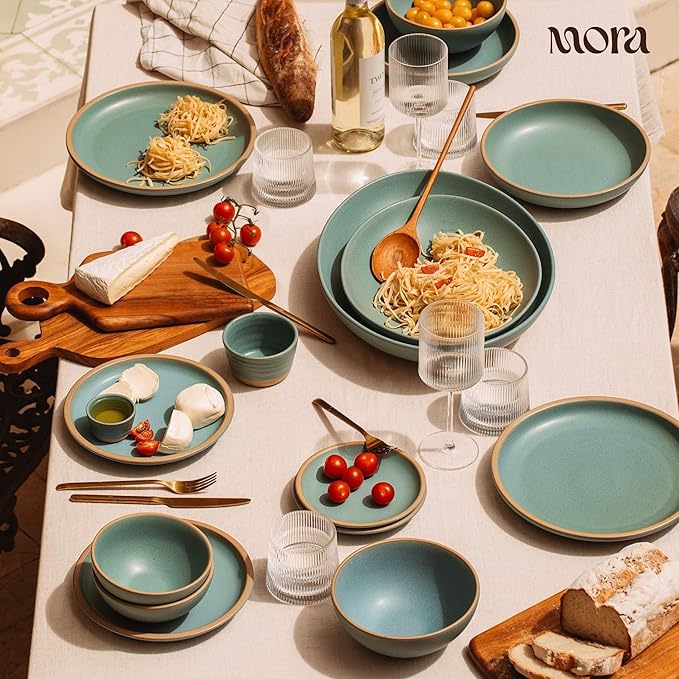 Mora Micro Ramekins Set of 4, 6oz Ceramic Pottery Baking Dishes - Microwave, Oven and Dishwasher Safe - Iris