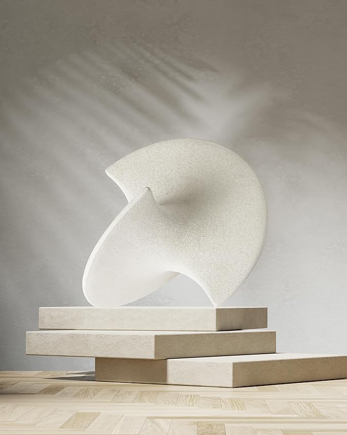 UPWOIGH White Ceramic Inspired Decor, 5.12x7.28x5.12 in Handmade Premium Personalized Ceramic Balancing Sculpture for Living Room,Table Décor,1Pack