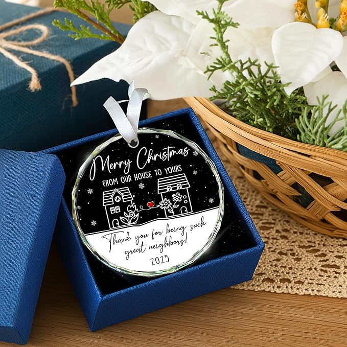 HEXMOZ Neighbor Christmas Ornaments 2025 - Christmas Neighbor Gifts - Gifts for Neighbors, Best Neighborhood Gift Ideas - Friendship Gift for Next Door Neighbors, Women, Men