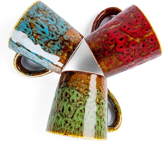 4.2 oz Espresso Cups Set of 2, Ceramic Coffee Mugs Demitasse Cups, Small Espresso Mugs for Shot of Coffee, Tea Cups with Handles, Gift for coffee Lovers