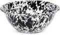 Crow Canyon Home Enamelware Serving Bowl, 1.5 quart, Black/White Splatter (Single)