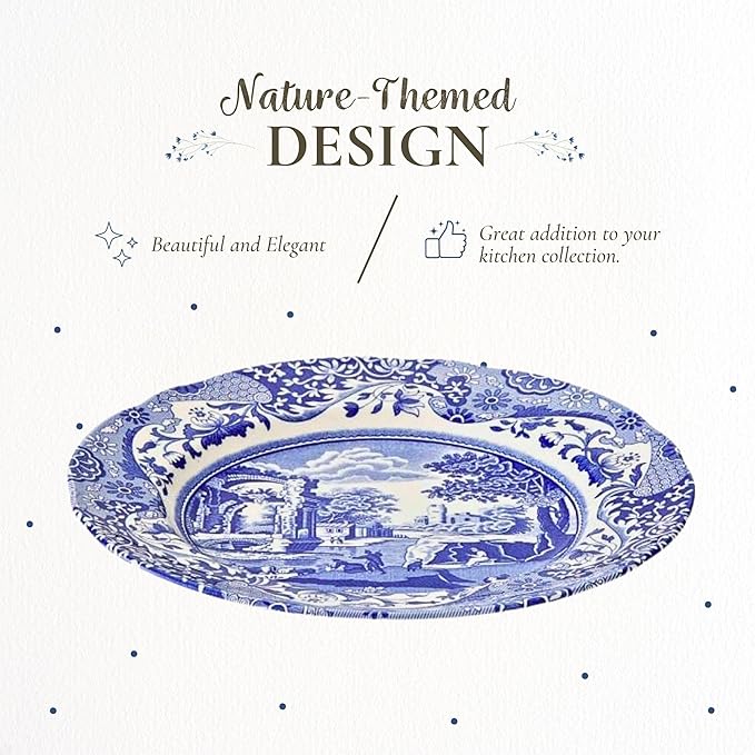 Royal Worcester Spode Blue Italian Bread and Butter Plate | Dessert and Appetizer Plate | Round Blue and White Plate | 6.5 Inch | Dishwasher and Microwave Safe | Made in England