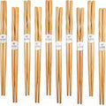 10 Pairs Bamboo Chopsticks Reusable, Twisted chopsticks Natural Wooden Chopsticks, 9.06 Inch/23cm Dishwasher Safe Lightweight by LANHUTHS