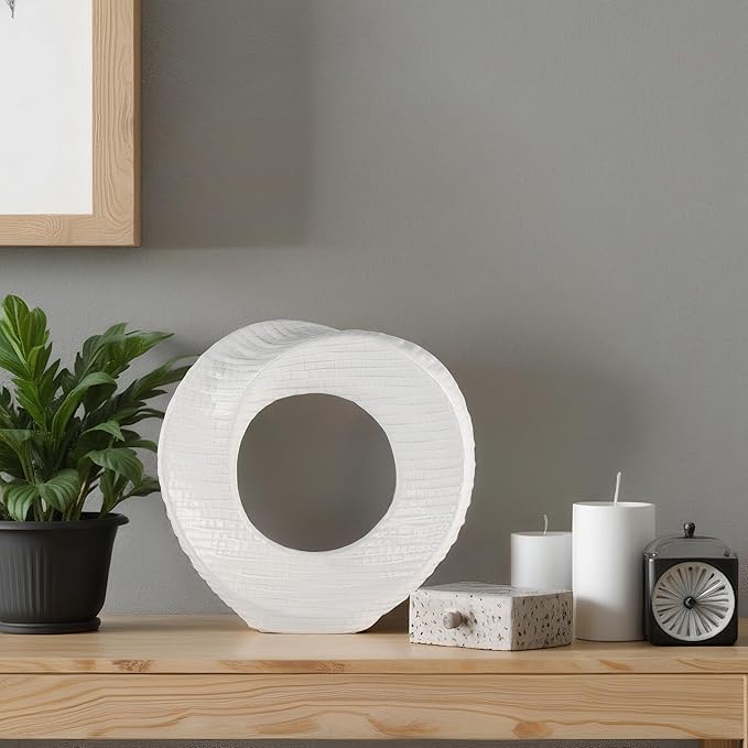 Decorative Home Decor Sculpture – Bathroom Accessory, Office and Room Decor Statement Piece – Modern Statue Accent for Living Room Decor, Bookself, Coffee Table or Artful Ornaments – 10" White