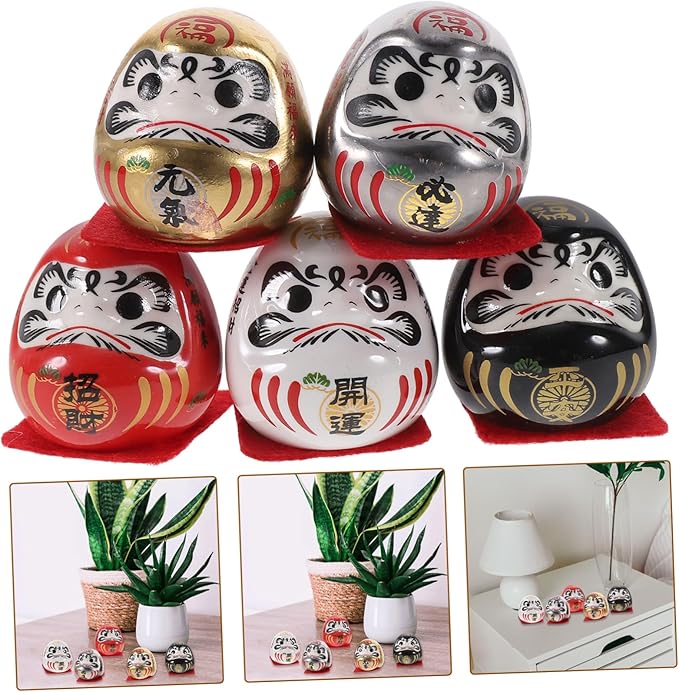 Wobbling Figurine Ceramic Sculpture Japanese Decor Lucky Mascot for Living Room