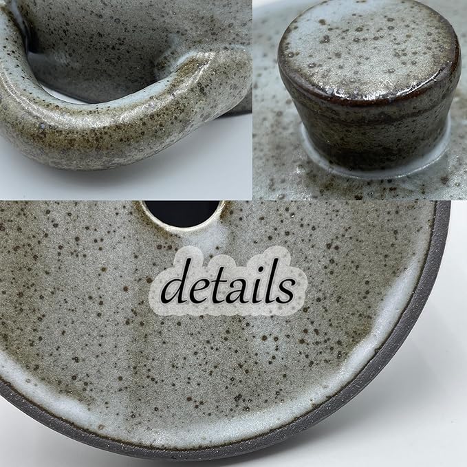 Ceramic Salt Cellar With Lid & Spoon,8oz Salt Container For Countertop,Sugar Bowl,Spice Jar(Gray)