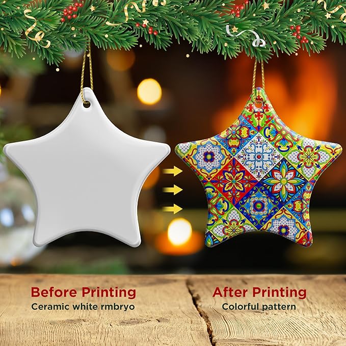 Christmas Ornaments 2025,Mexican Talavera Ornaments for Christmas Tree Holidays Ornaments Decorations,adornos de Navidad Ceramic Xmas Gifts Idea for Home Decor