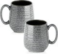 Hasense Large Coffee Cups Ceramic Set of 2, Porcealin 20 oz Coffee Mugs as Friend Gifts, Modern Coffee Mug with Big Handle for Latte Coffee Tea Soup as Friend Gifts, Dishwasher and Microwave Safe,Grey