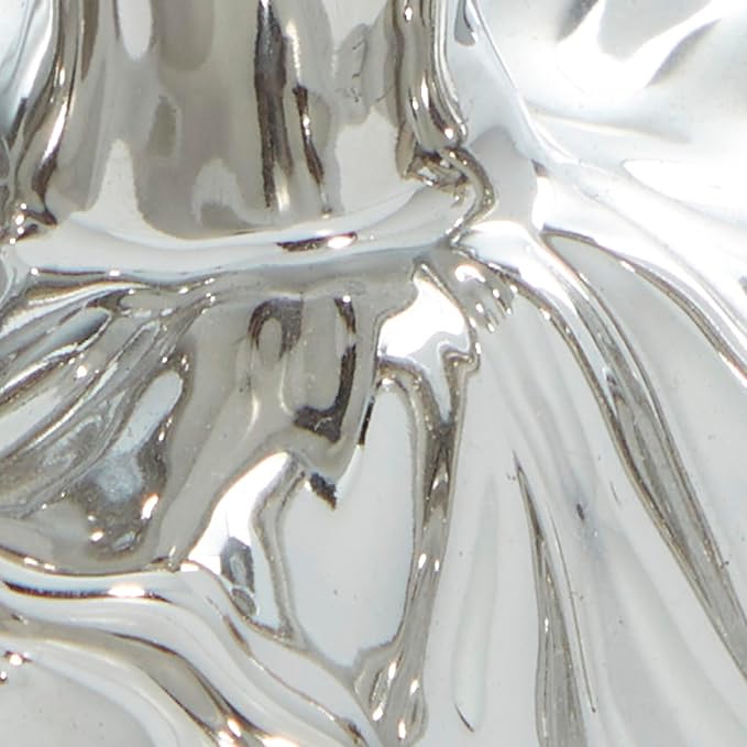Deco 79 Porcelain Ceramic Dancer Decorative Sculpture Home Decor Statues, set of 2 Accent Figurines 6" x 3" x 7", Silver