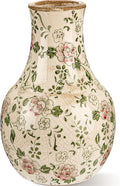 LemonRoad Vintage Ceramic Flower Vase 5.7 Inch Chinoiserie Ice Cracked Glaze Porcelain Vase Rustic Ceramic Large Centerpieces for Home Table Living Room Bookshelf Office(Plum Blossom Style)