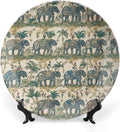 Christmas China Plates for Display South Asian India Elephant Walk Jungle Display Home Supplies Blue And White Plates with Display Stand Custom Gifts for Men Women, 6", 7", 8", 10"