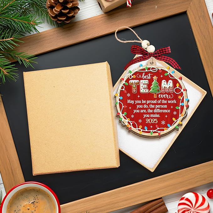 HEXMOZ Christmas Team Gifts for Coworkers, Employees - Thank You, Appreciation Gifts for Work Team, Group, Boss Lady, Work Bestie - Best Team Ever Keepsake, Christmas Ornaments Tree Decoration 2025
