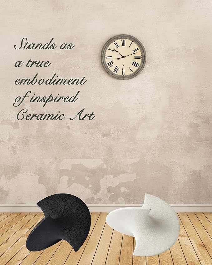 UPWOIGH Black Ceramic Inspired Decor, 5.12x7.28x5.12 in Handmade Premium Personalized Ceramic Balancing Sculpture for Living Room,Table Décor,1Pack