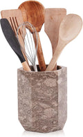 Radicaln Marble Utensil Holder 6.5" Inches Oceanic Handmade Spatula Set for Kitchen Counter, Ideal Cooking Utensils Jar & Kitchens Essentials Organizer, Utensil Caddy & Spoon Holder