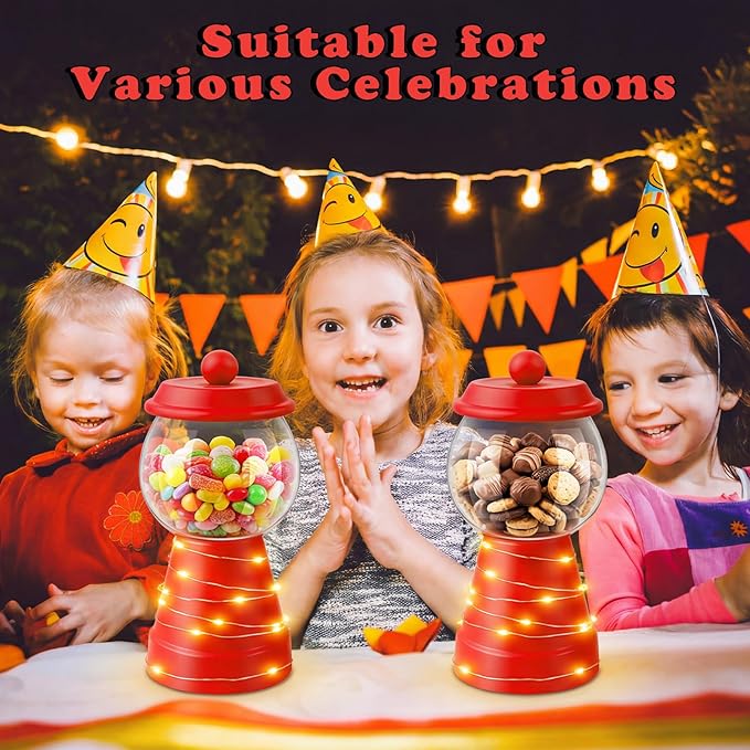 Thyle 27 oz Plastic Candy Jar with Lid Ceramic Candy Jar Food Storage Container for Easter Wedding Party Centerpieces DIY Gifts Game Table Ornament Holder Treats(Red)