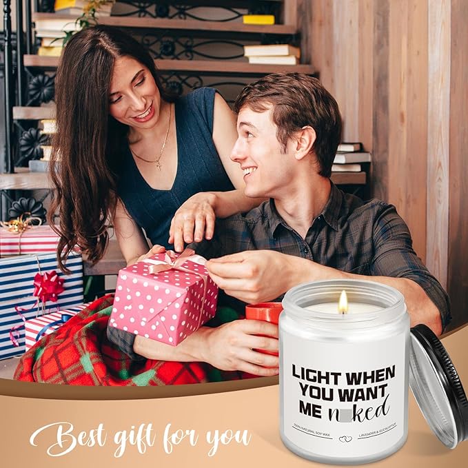 Gifts for Boyfriend Husband Him Men Couples Anniversary- Funny Romantic Valentines Day Presents for Men Husband Couple - Handmade Lavender Scented Candle (7oz)