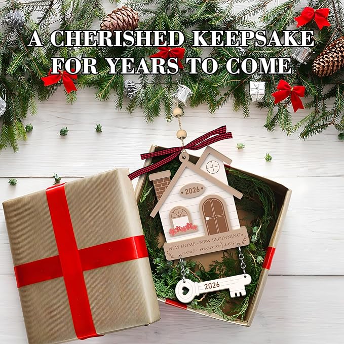 House Warming Gifts New Home - Housewarming Gifts for New House - Housewarming Gift Presents for Women, Couple - New Home Owners Gift Ideas - Wooden New/First Home Home Ornament 2026
