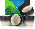TEANAGOO Japanese Tea Cups, Chinese Tea Cup, 7.2Oz / 205 Ml, Japanese Tea Cup for Adults, Chinese Tea Cups no Handles, Japanese Cups, Asian Tea Cups Matcha Cup, Gradient Navy Black, 4 Pcs/Box, H24
