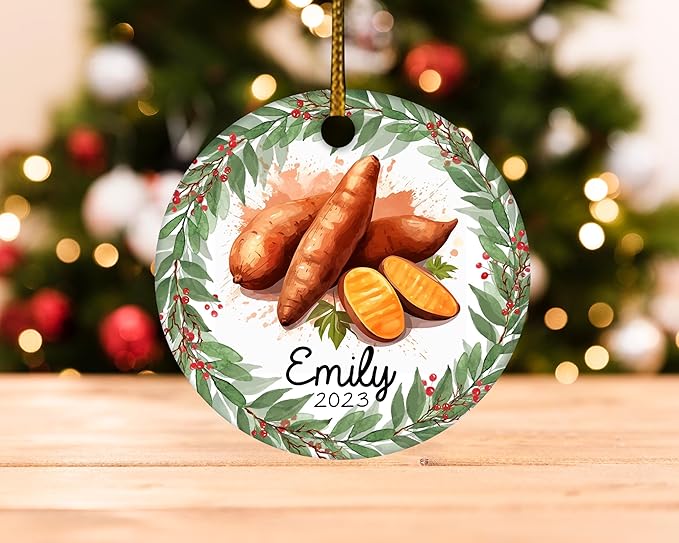 Sweet Potato Christmas Ornament, Personalized Sweet Potato Ornament, Sweet Potato Gift, Sweet Potato Christmas Tree Decor, Xmas Gift
