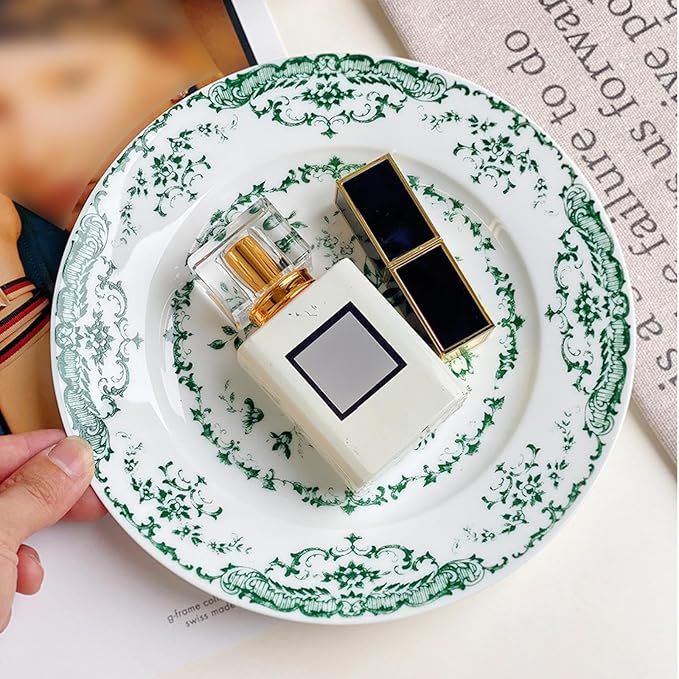 Ceramic Plates,Ceramic Dinner Plates,7.9 Inch Rose Flower Decorative Plates,Salad Dessert Plates,Microwave Oven Dishwasher Safe,Dinner Plates for Salad Pasta Dessert Steak Appetizers