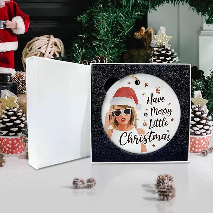 Merry Christmas Ornament, Have a Merry Little Holiday Ceramic Christmas Tree Ornament, Gift for Music Lovers, Giftbox Included