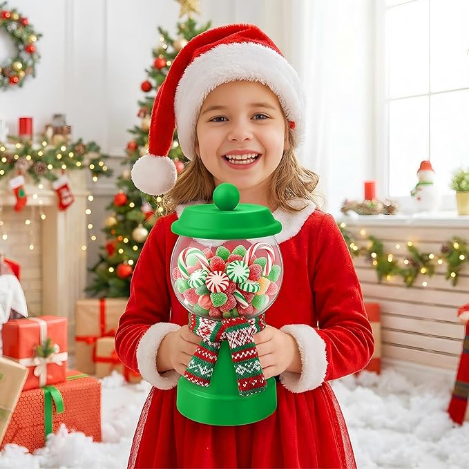 Thyle 27 oz Plastic Candy Jar with Lid Ceramic Candy Jar Food Storage Container for Easter Wedding Party Centerpieces DIY Gifts Game Table Ornament Holder Treats(Green)