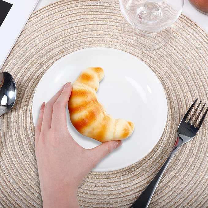 8 Pieces Ceramic Dessert Plates,6 inch White Appetizer Plates,Round Dessert Salad Plate,Porcelain Dinner Plate,Ceramic Serving Dishes for Appetizers Salad Cake, Microwave & Dishwasher Safe
