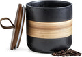 Spice Jars with Lid, Coffee Container Kitchen Food Storage Jars for Spice Sugar Tea Bag, Stackable Decorative Jars for Countertop, Black & 37 fl.oz
