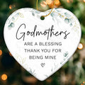 ZAGKOO Godmother Gifts from Godchild, Goddaughter, Godson - Godmothers Ornament Thank You for Being Mine, Best Godmother Gifts - Godmothers Present Ideas - Ceramic Christmas Ornament 2026