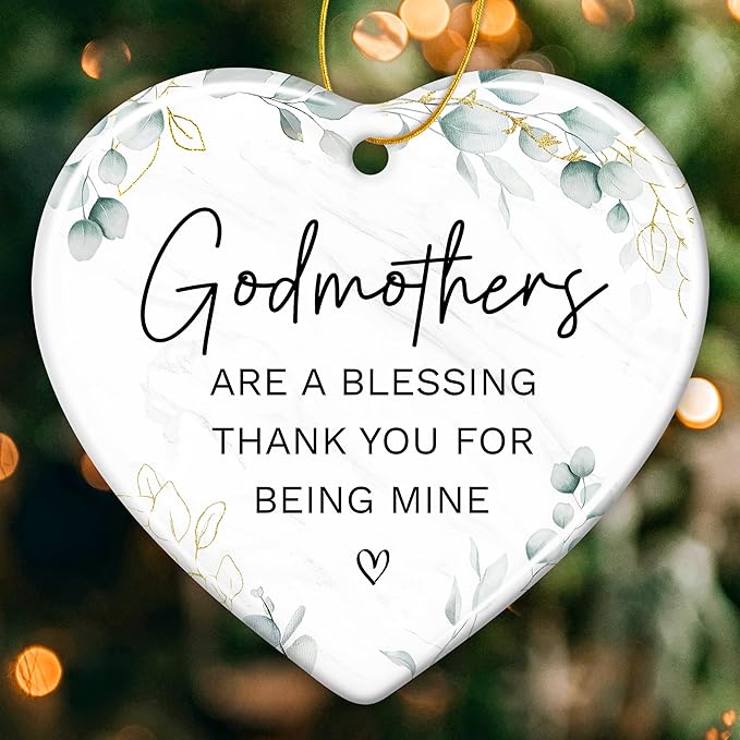 ZAGKOO Godmother Gifts from Godchild, Goddaughter, Godson - Godmothers Ornament Thank You for Being Mine, Best Godmother Gifts - Godmothers Present Ideas - Ceramic Christmas Ornament 2026
