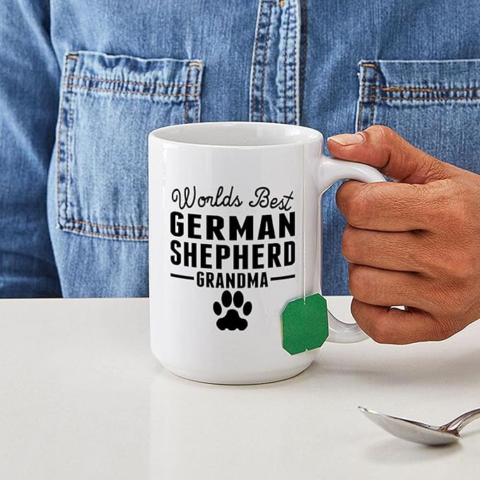 CafePress Worlds Best German Shepherd Grandma Mugs 15 oz (444 ml) Ceramic Coffee Mug