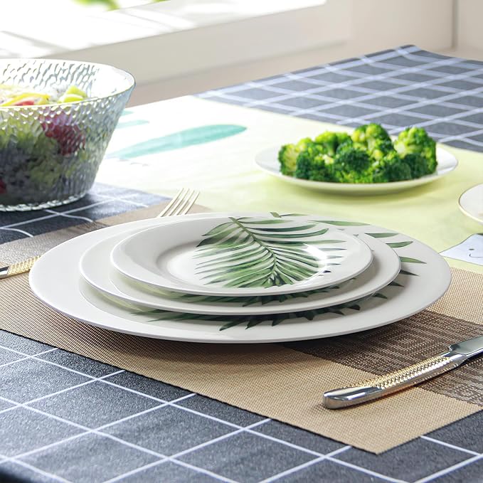 IQCWOOD 6.5 Inch Porcelain Plate, White Dessert Plates Set of 6, Ceramic Salad Appetizer Plate for Christmas party and Dinner