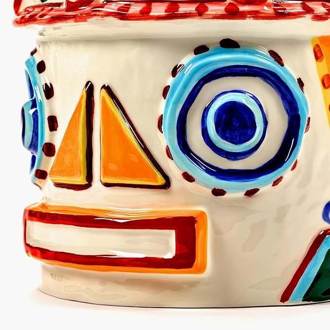 Serax Flower Vase | Sicily by Ottolenghi | Colorful Head Stoneware Home Decor Living Room for Coffee Table, Kitchen Decorations | Modern Entryway Table Decor or for Shelves | Unique Centerpiece Vases
