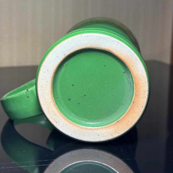 17oz Large Unique Cool Tall Handmade Ceramic Coffee Mug with Comfortable Big handle, Big Pottery Tea Mug, Artisanal Stoneware Coffee cup, Rustic Lead-free Tea Cups, Microwave safe Coffee Cup